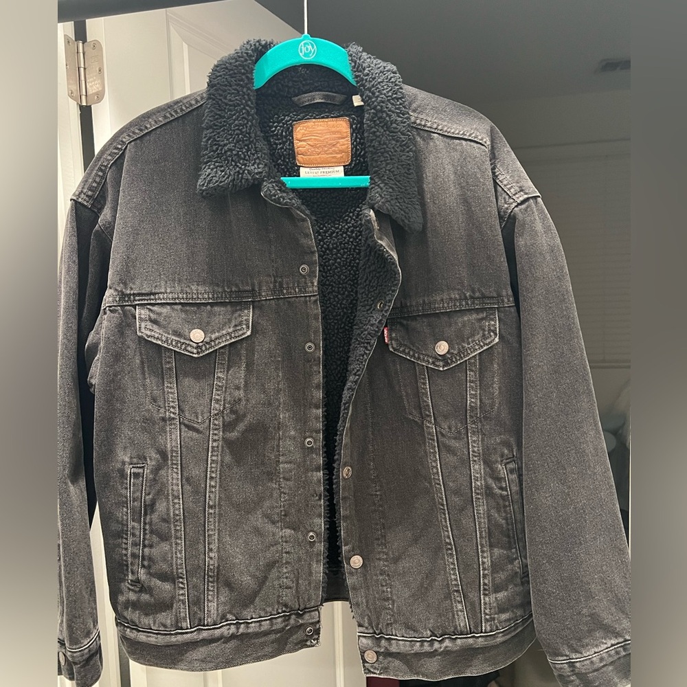 Levi's Sherpa Lined Black Denim Jacket